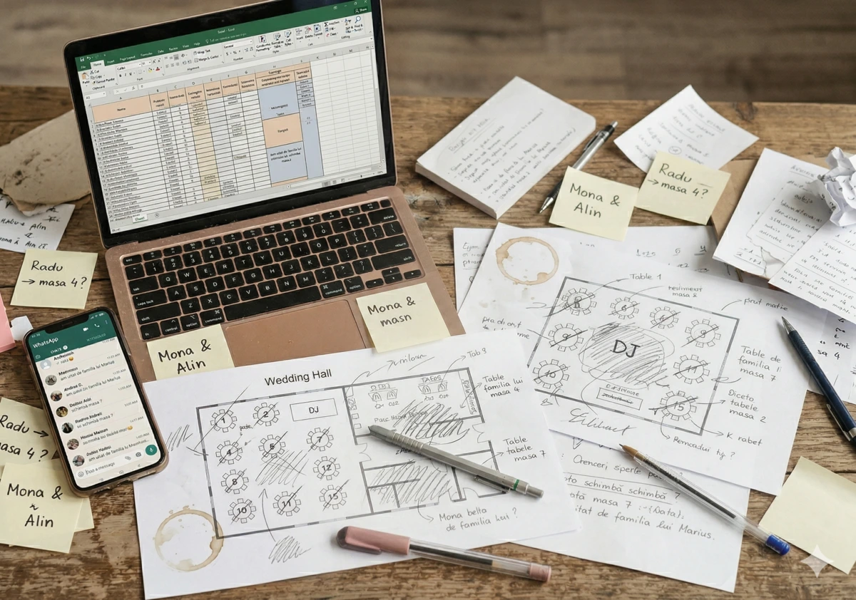 Planificarea manuală a aranjamentului la mese